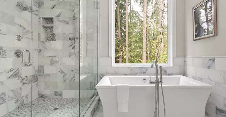 Bathtub to Tile Shower Conversion in Stamford